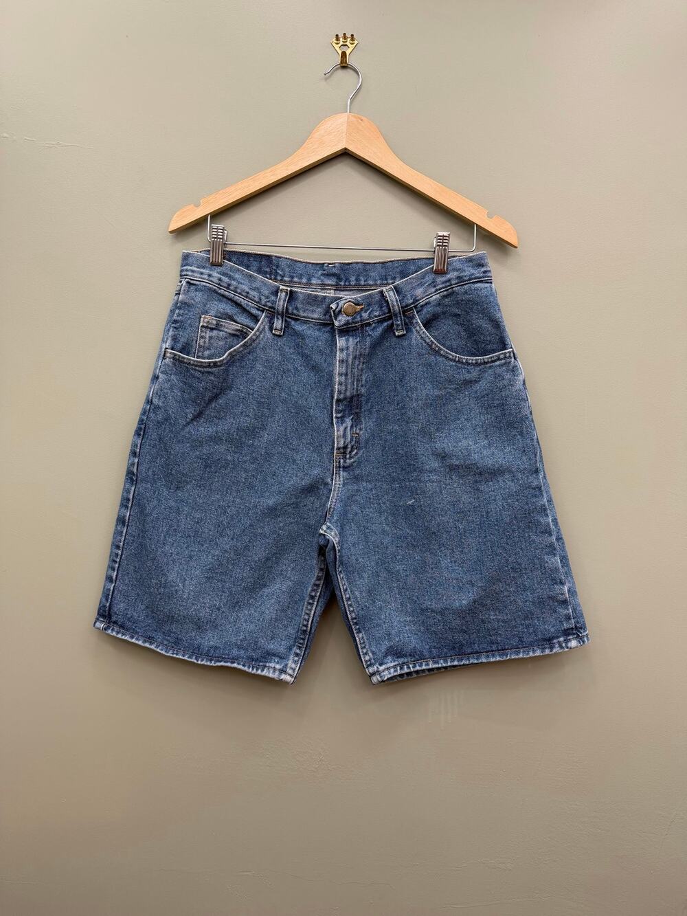 Wrangler Blue Denim Walking Shorts Mens 33 Dad Jorts